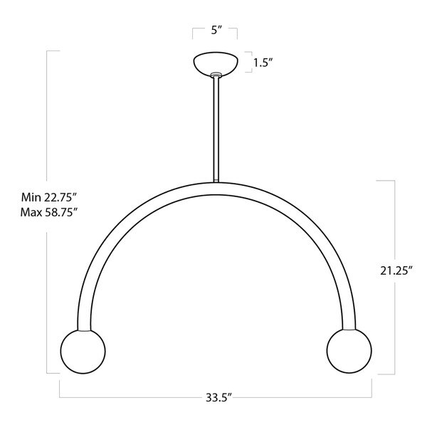 Happy Pendant Large (Polished Nickel) - Open Box Line Drawing